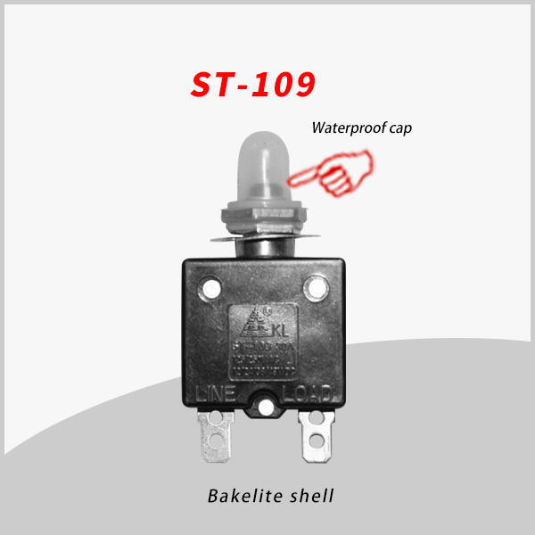 ST-109 waterproof series high current manual reset overload protector for mobile socket converter DC motor small motor battery audio